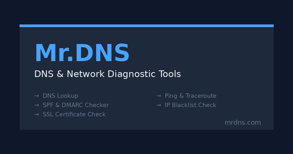 Mr.DNS：免費快速的 DNS 與網路診斷工具